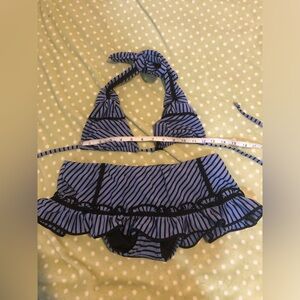 Betsey Johnson vintage Bikini with ruffled skirt bottom